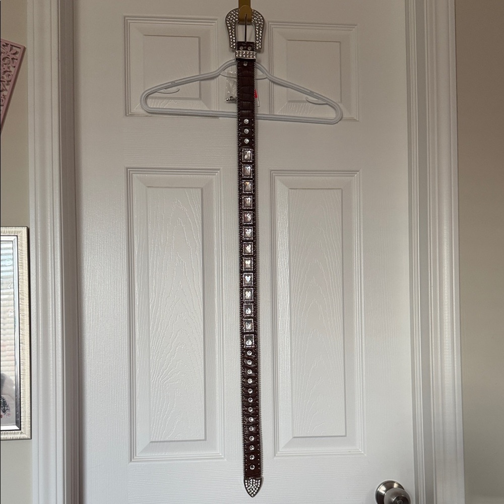 Brown Studded Belt with sparkling Accents